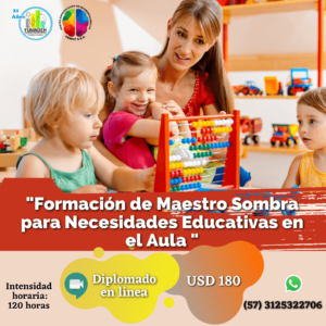 Este diplomado en maestros sombra para necesidades educativas, permite que el profesional pueda orientar y planificar las funciones que debe desempeñar un maestro sombra en su trabajo con niños, de acuerdo a sus características y necesidades particulares, para desarrollar en él una integración global en el entorno académico, por medio de los programas de trabajo para la intervención psicoeducativa.